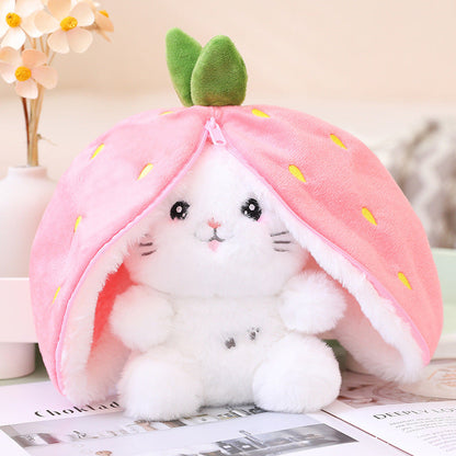 Wanghong Cute Transforms Into Strawberry Rabbit Doll Plush Toy myETYN