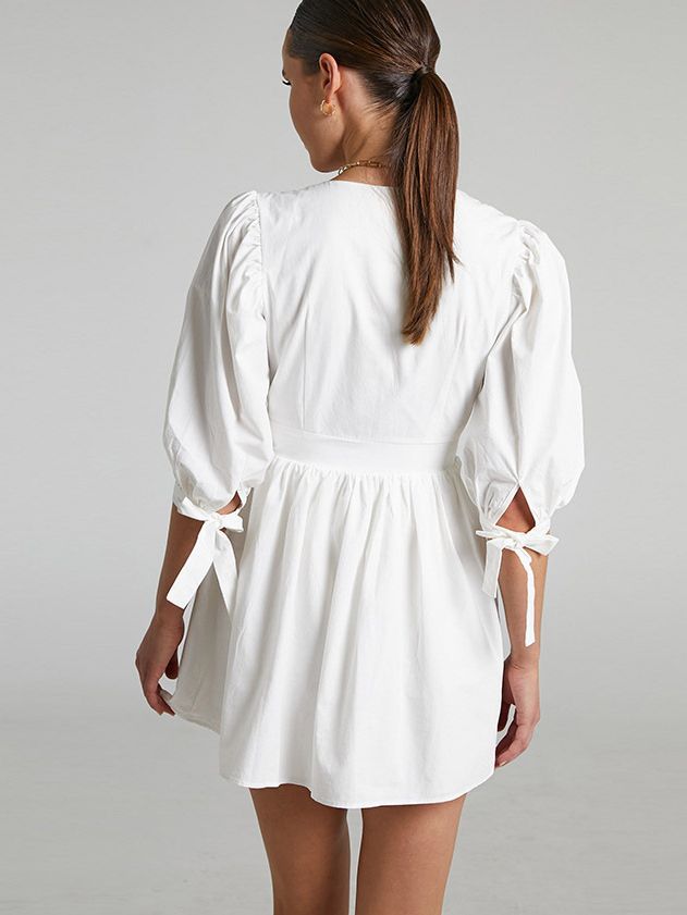 White High Waist Cotton Dress myETYN