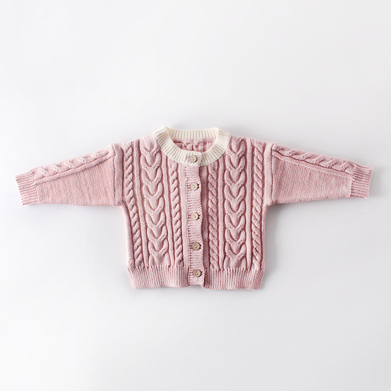 Winter Plus Velvet Sweater For Boys And Girls, Knitted Twist Jacket myETYN