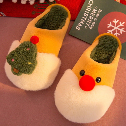 Winter Plush Slippers Christmas Cute Santa Claus And Christmas Tree Slipper Warm Anti-Slip House Shoes For Women myETYN