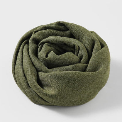 Women's Fashion Artistic Solid Color Cotton and Linen Scarf myETYN