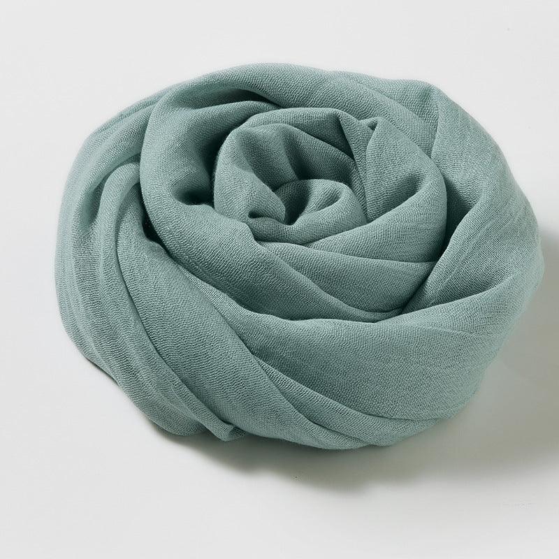 Women's Fashion Artistic Solid Color Cotton and Linen Scarf myETYN