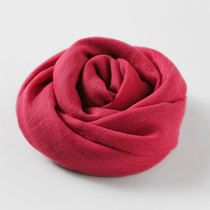 Women's Fashion Artistic Solid Color Cotton and Linen Scarf myETYN