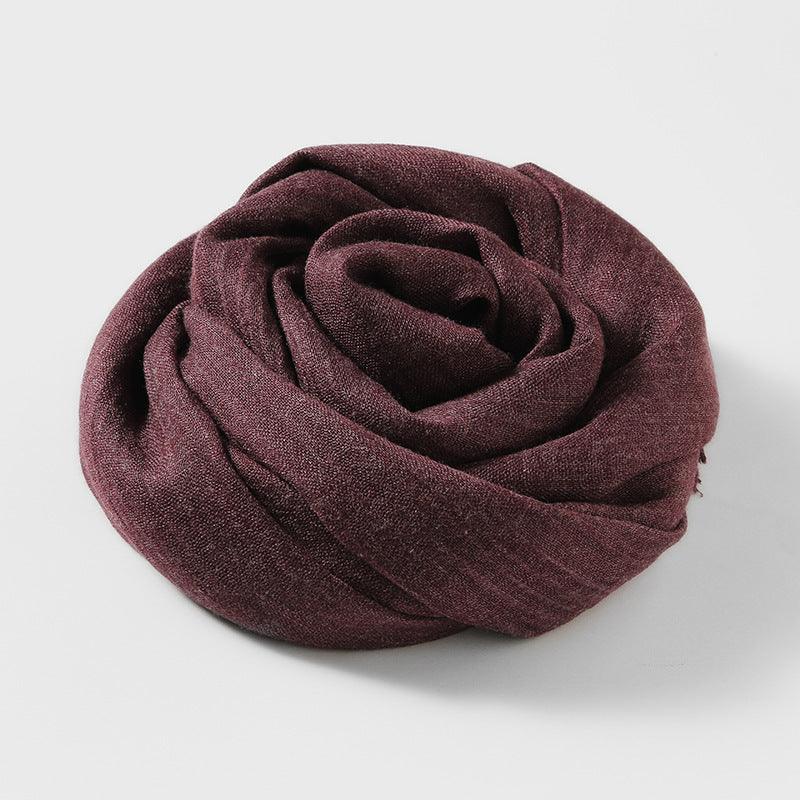 Women's Fashion Artistic Solid Color Cotton and Linen Scarf myETYN