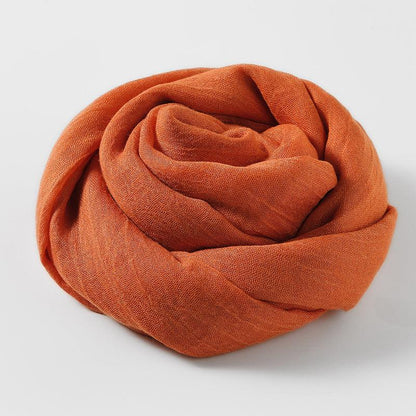 Women's Fashion Artistic Solid Color Cotton and Linen Scarf myETYN