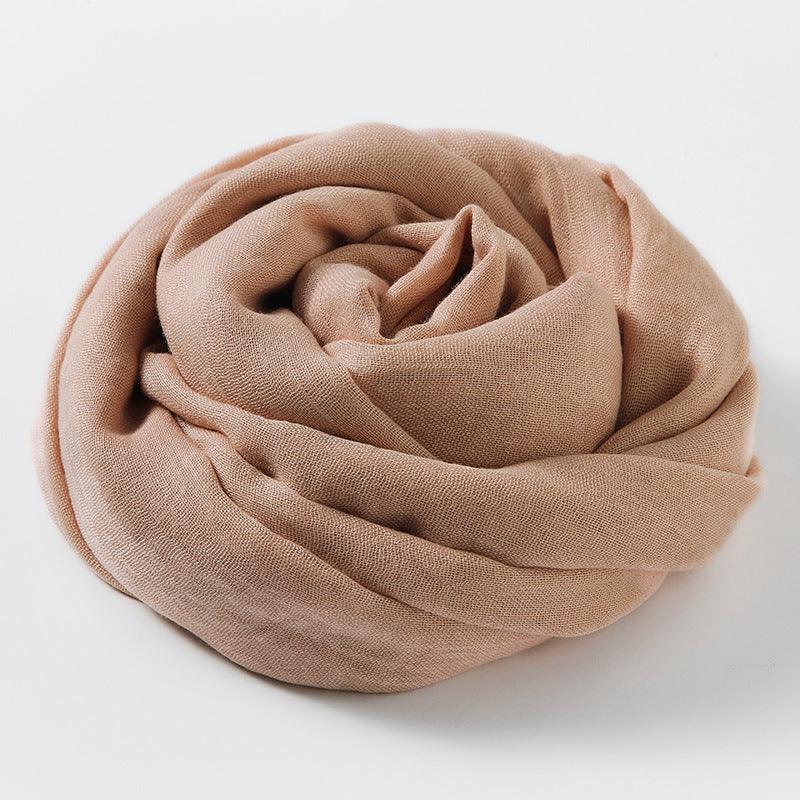 Women's Fashion Artistic Solid Color Cotton and Linen Scarf myETYN