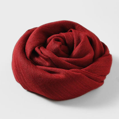 Women's Fashion Artistic Solid Color Cotton and Linen Scarf myETYN