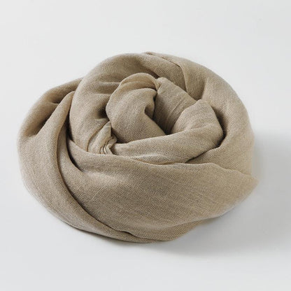 Women's Fashion Artistic Solid Color Cotton and Linen Scarf myETYN