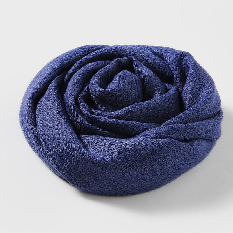 Women's Fashion Artistic Solid Color Cotton and Linen Scarf myETYN