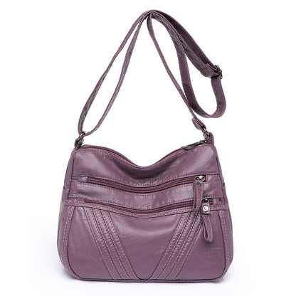 Women's Fashion Casual Crossbody Soft Leather Multi-pocket Shoulder Bag myETYN