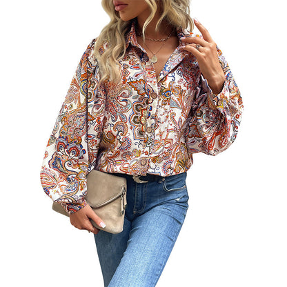 Women's Fashion Casual Loose Printed Shirt myETYN