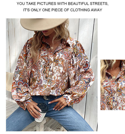 Women's Fashion Casual Loose Printed Shirt myETYN