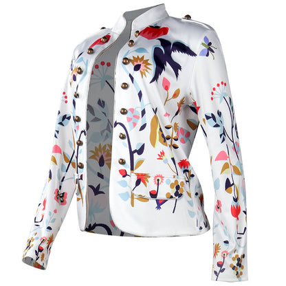 Women's Fashion Temperament Commute Cardigan Printed Coat myETYN