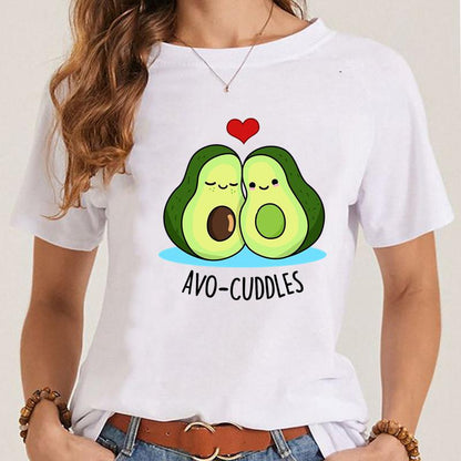 Women's Fashionable Simple Printed Short-sleeved T-shirt myETYN