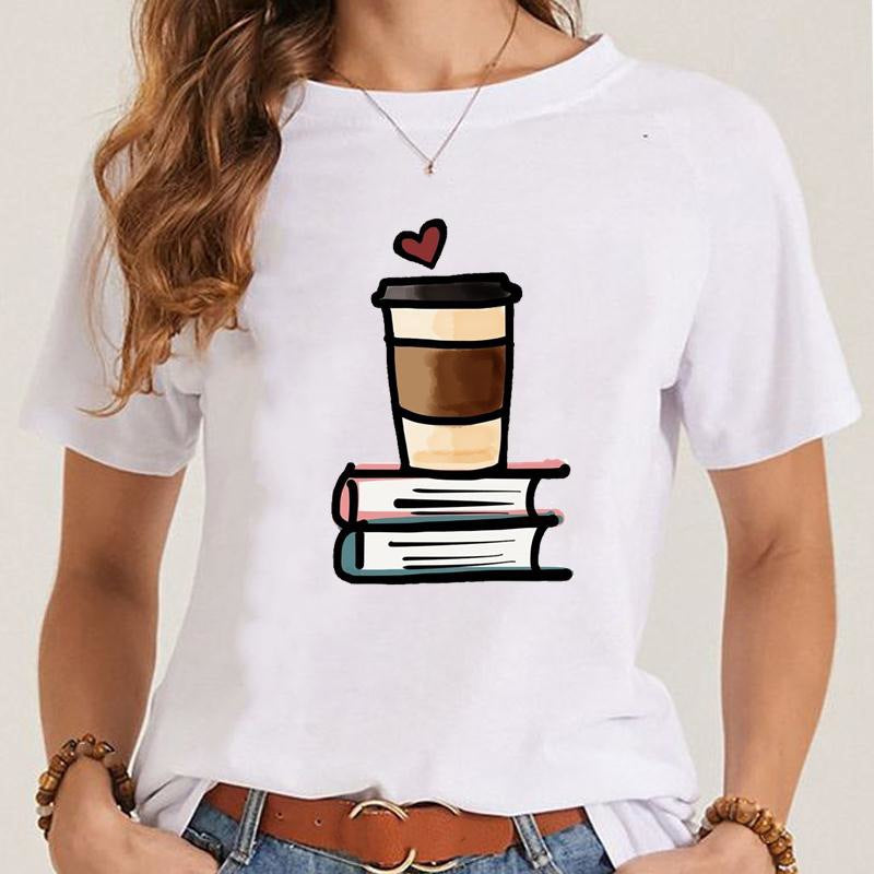 Women's Fashionable Simple Printed Short-sleeved T-shirt myETYN