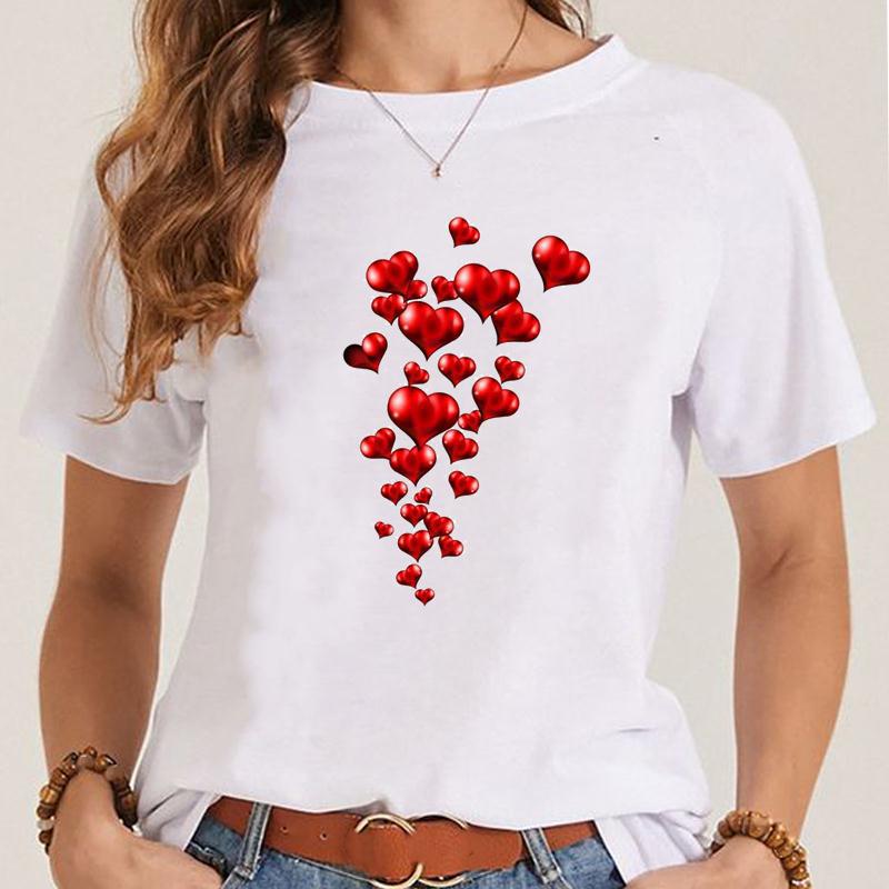 Women's Fashionable Simple Printed Short-sleeved T-shirt myETYN