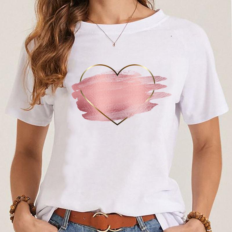 Women's Fashionable Simple Printed Short-sleeved T-shirt myETYN