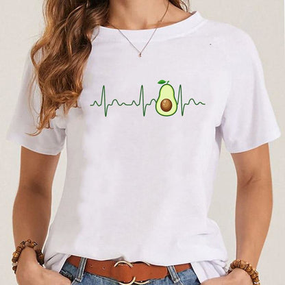 Women's Fashionable Simple Printed Short-sleeved T-shirt myETYN