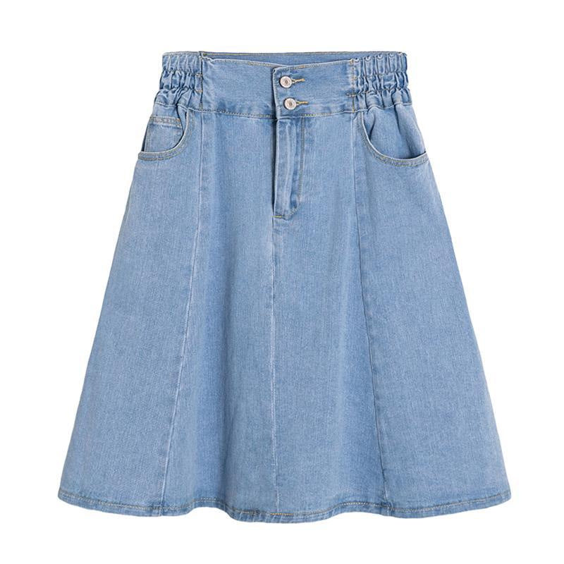 Women's High Waist Denim Bust A-line Skirt myETYN