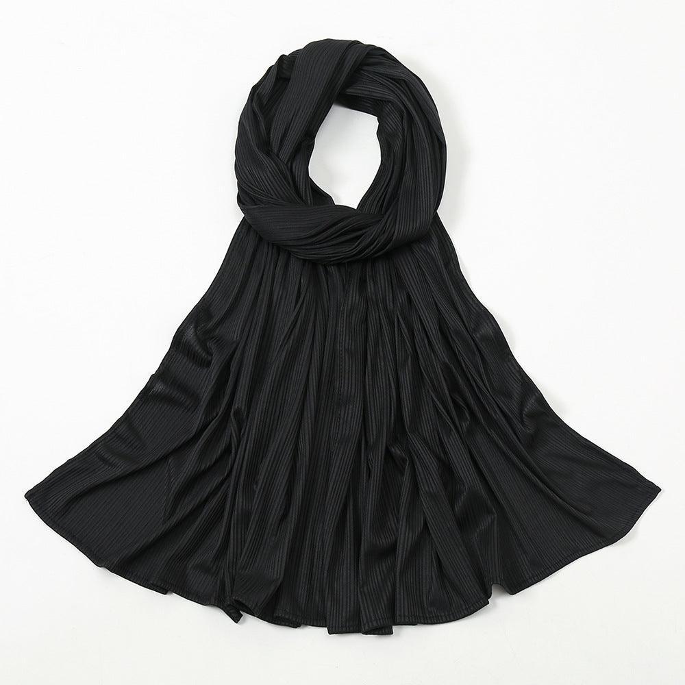 Women's Knitted Thread Cotton Striped Solid Color Scarf myETYN