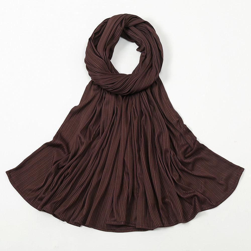 Women's Knitted Thread Cotton Striped Solid Color Scarf myETYN