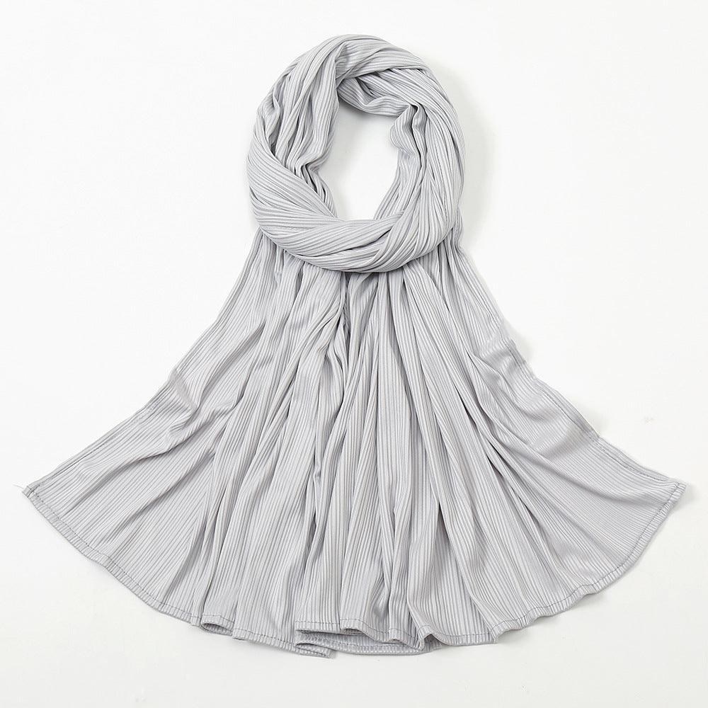 Women's Knitted Thread Cotton Striped Solid Color Scarf myETYN