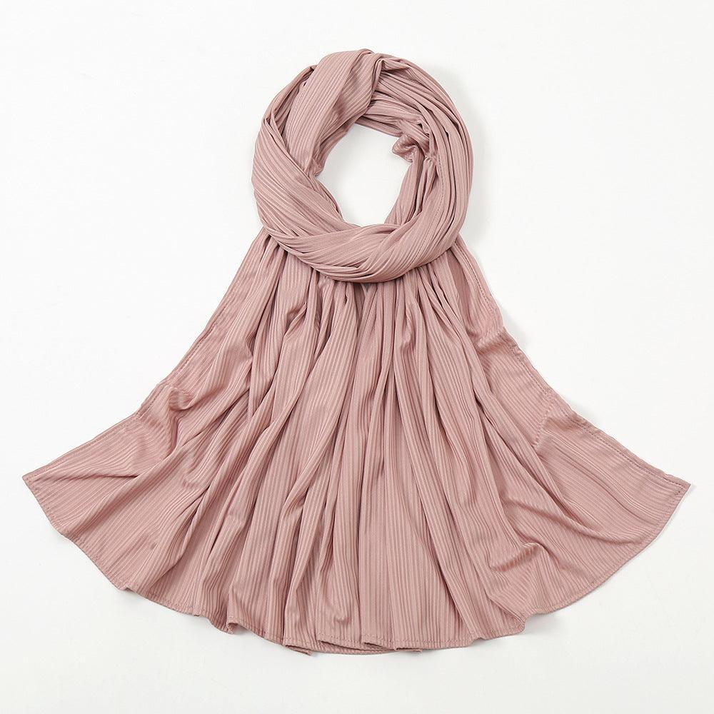 Women's Knitted Thread Cotton Striped Solid Color Scarf myETYN