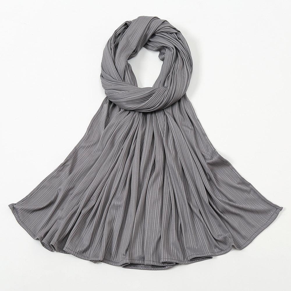 Women's Knitted Thread Cotton Striped Solid Color Scarf myETYN