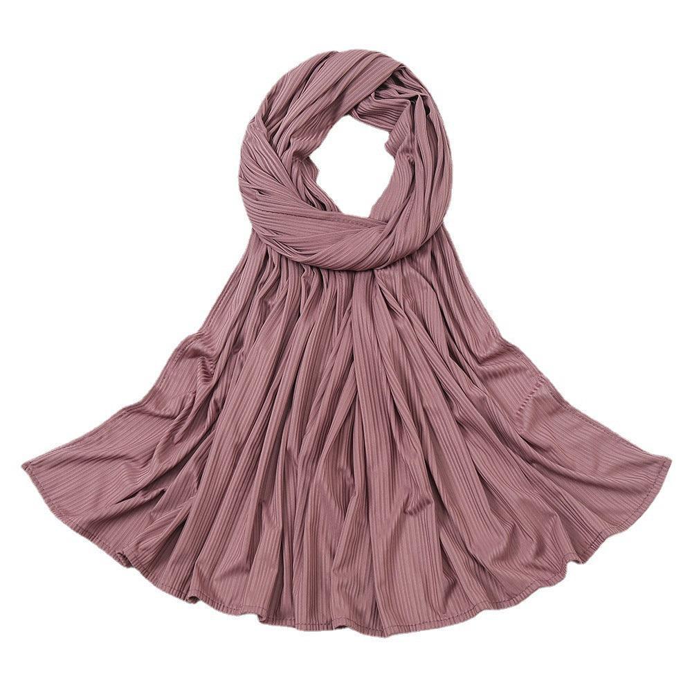 Women's Knitted Thread Cotton Striped Solid Color Scarf myETYN