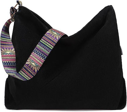 Women's Large Crossbody Fashion Corduroy Retro Hobo Fashion Shoulder Bag myETYN