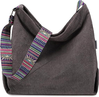 Women's Large Crossbody Fashion Corduroy Retro Hobo Fashion Shoulder Bag myETYN