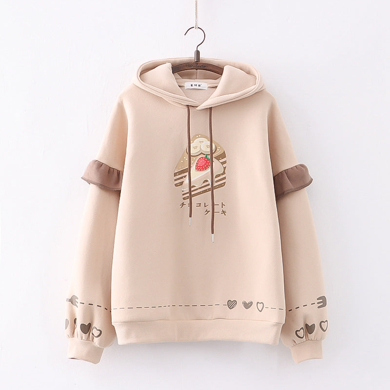 Women's Loose Casual Plush Hooded Sweater myETYN