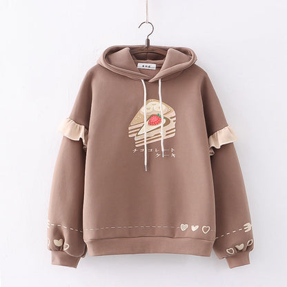 Women's Loose Casual Plush Hooded Sweater myETYN