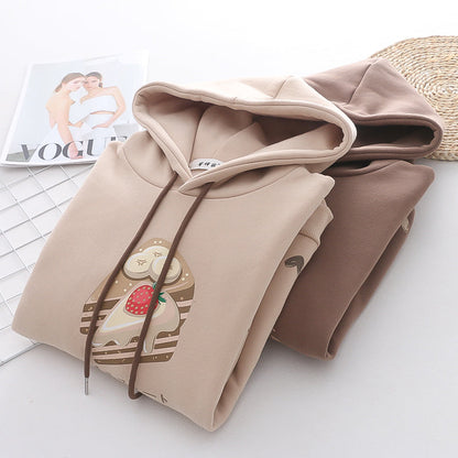 Women's Loose Casual Plush Hooded Sweater myETYN