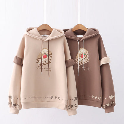 Women's Loose Casual Plush Hooded Sweater myETYN