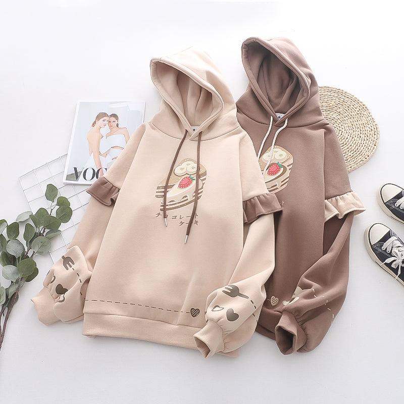 Women's Loose Casual Plush Hooded Sweater myETYN