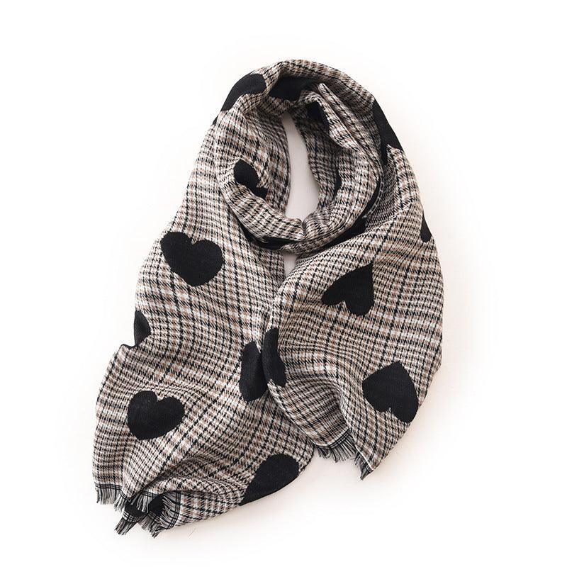 Women's Love Print Mid-length Scarf myETYN