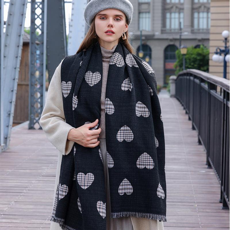 Women's Love Print Mid-length Scarf myETYN