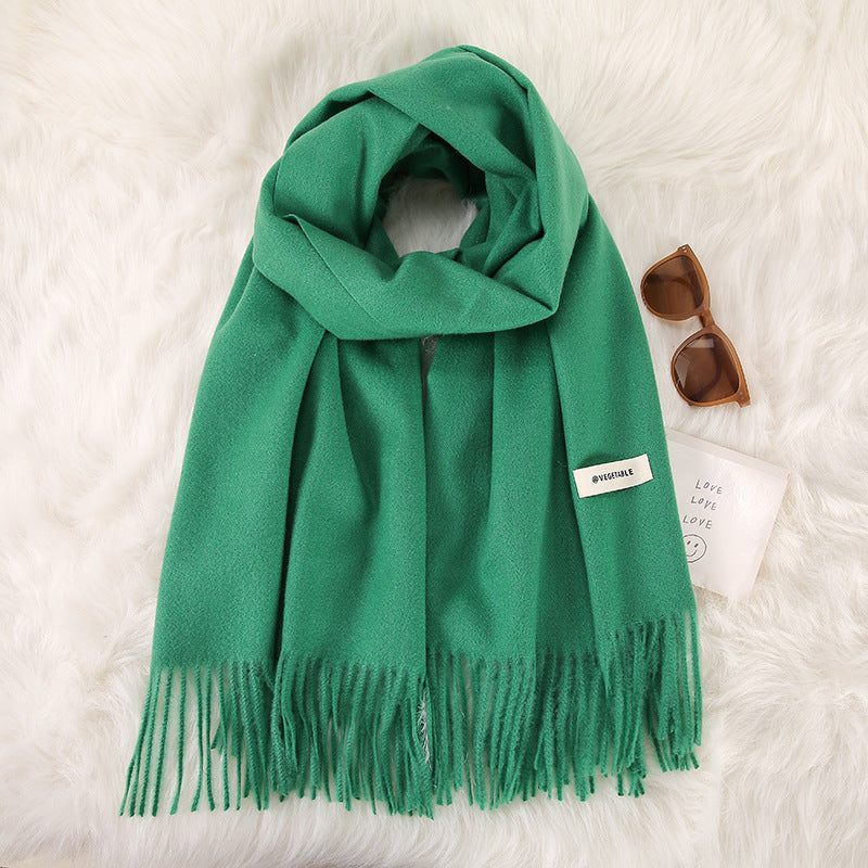 Women's Stylish Double-Sided Cashmere Tassel Scarf myETYN