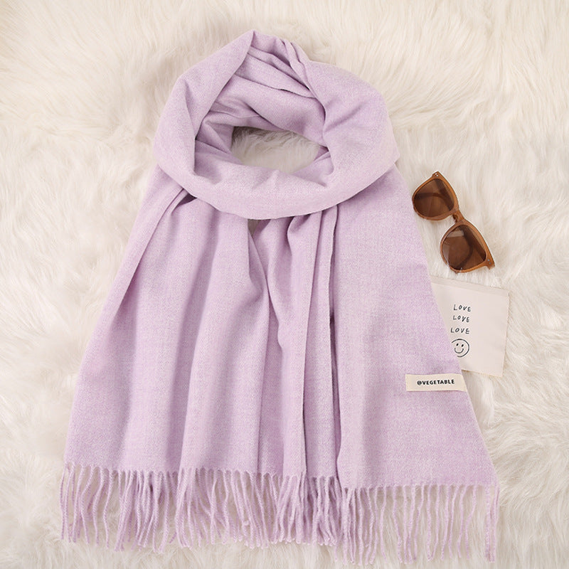 Women's Stylish Double-Sided Cashmere Tassel Scarf myETYN