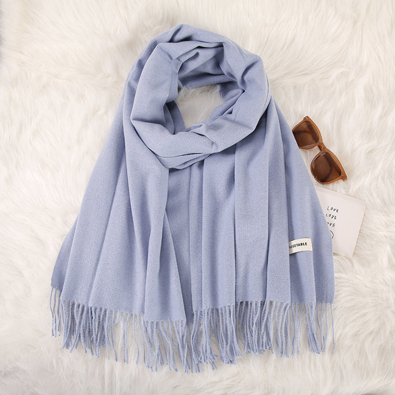 Women's Stylish Double-Sided Cashmere Tassel Scarf myETYN