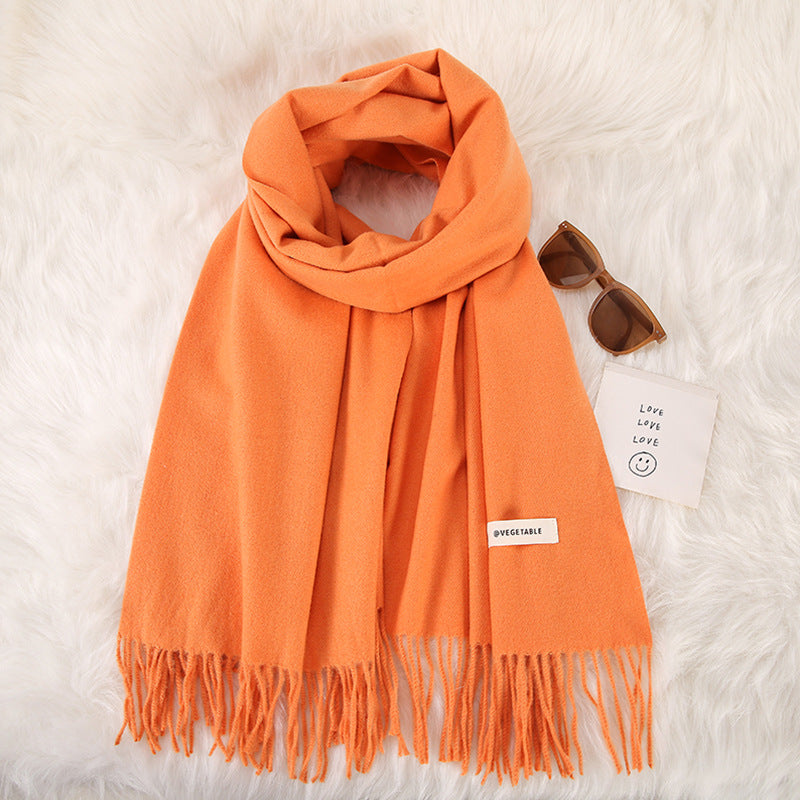 Women's Stylish Double-Sided Cashmere Tassel Scarf myETYN