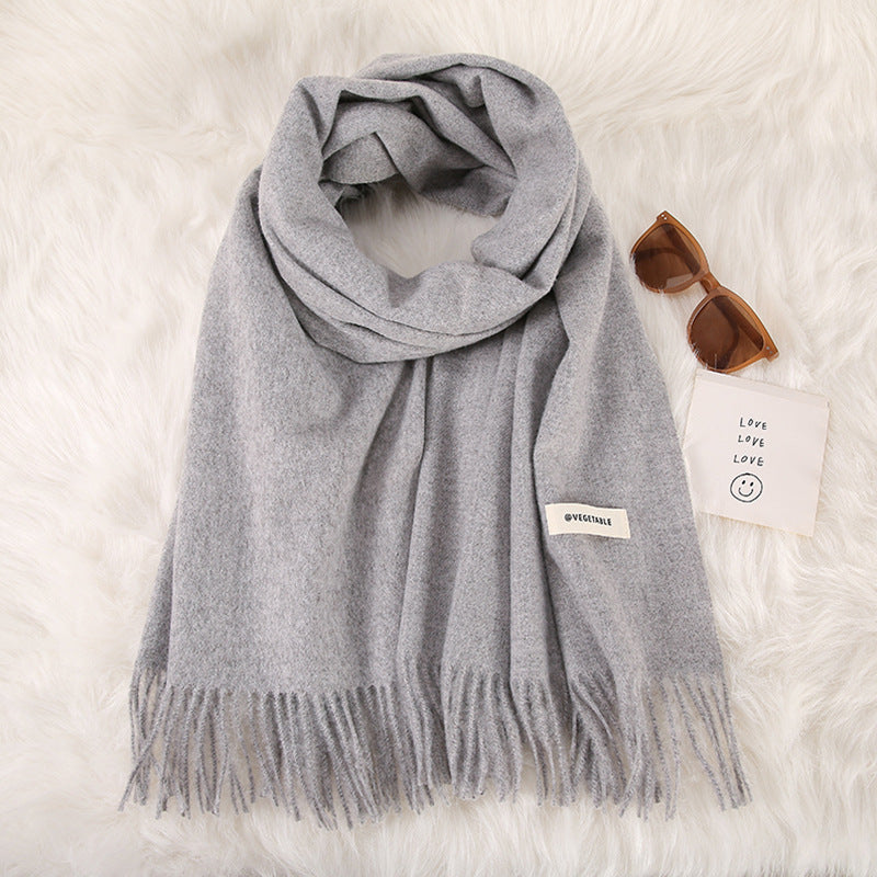 Women's Stylish Double-Sided Cashmere Tassel Scarf myETYN