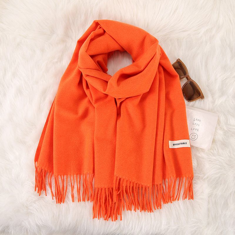 Women's Stylish Double-Sided Cashmere Tassel Scarf myETYN