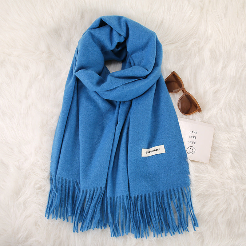 Women's Stylish Double-Sided Cashmere Tassel Scarf myETYN