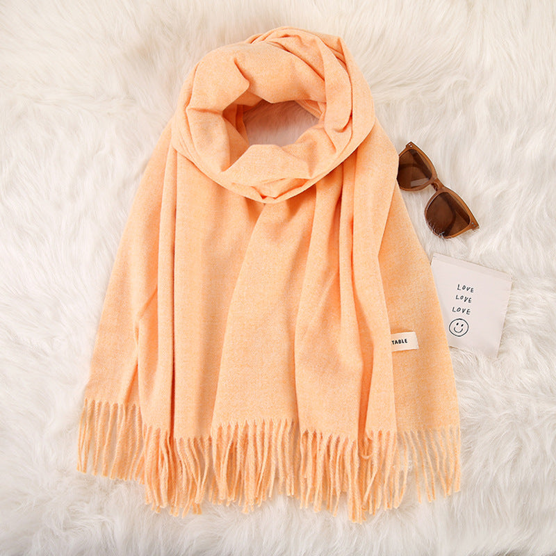 Women's Stylish Double-Sided Cashmere Tassel Scarf myETYN