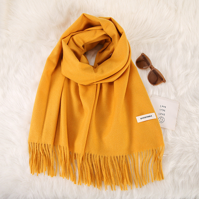 Women's Stylish Double-Sided Cashmere Tassel Scarf myETYN