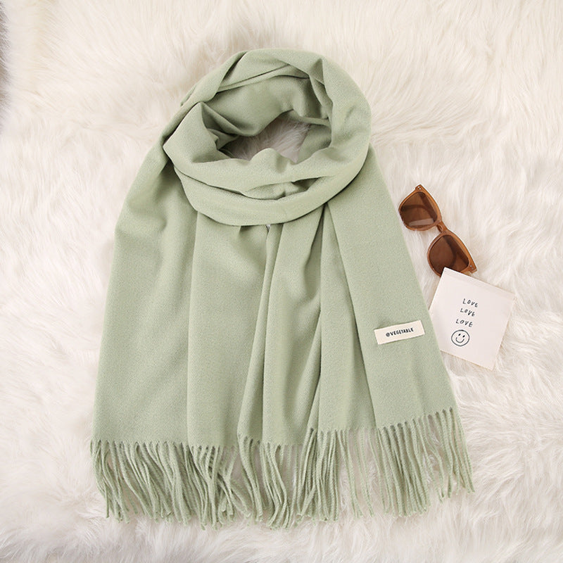 Women's Stylish Double-Sided Cashmere Tassel Scarf myETYN