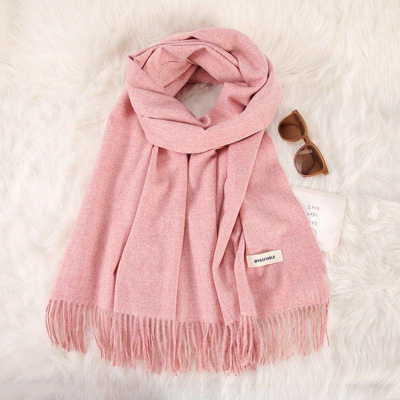 Women's Stylish Double-Sided Cashmere Tassel Scarf myETYN