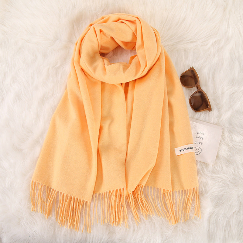 Women's Stylish Double-Sided Cashmere Tassel Scarf myETYN